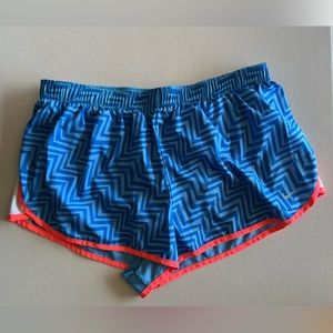 Nike Women’s Dri-FIT Blue Zig Zag Pink/White Accent Tempo Running Shorts